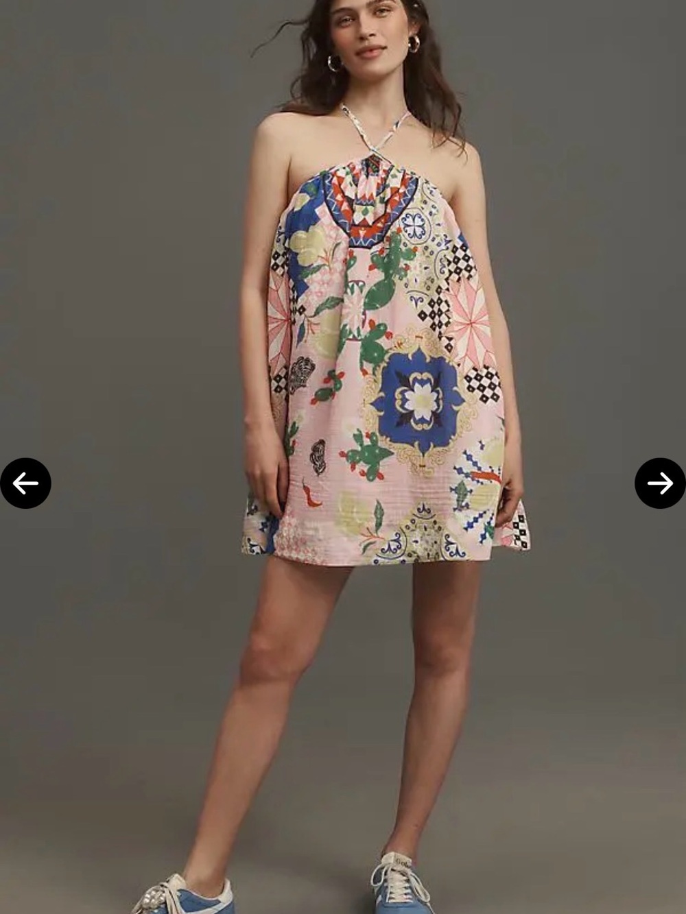 NWT Maeve Anthropologie Printed Halter Swing Mini Dress XL Tugboat Printshop - Picture 3 of 6